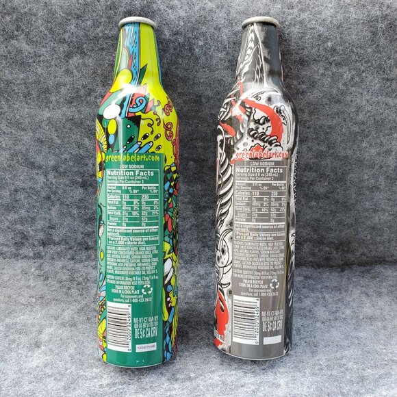 Mountain Dew Lot Of 2 Collectible Aluminum Bottles Psychedelic & Dragon Designs - Picture 2 of 10